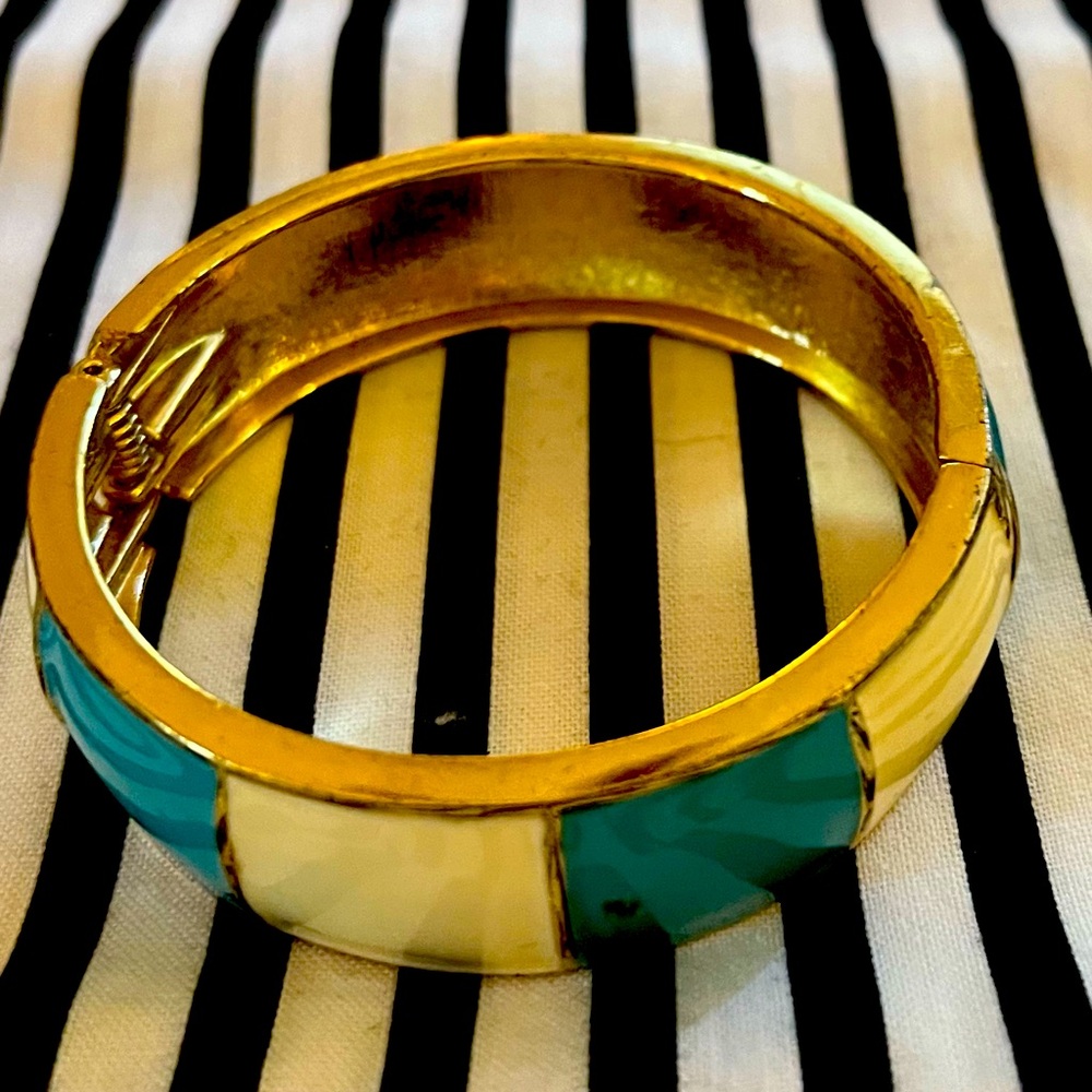 Gold and beach blue bangle. Too cute! Excellent condition
